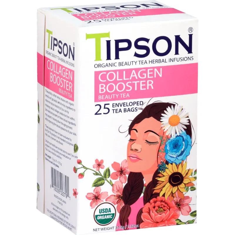 Tipson - Beauty Tea - Collagen Booster-Nettle, Licorice & Herbs Blend